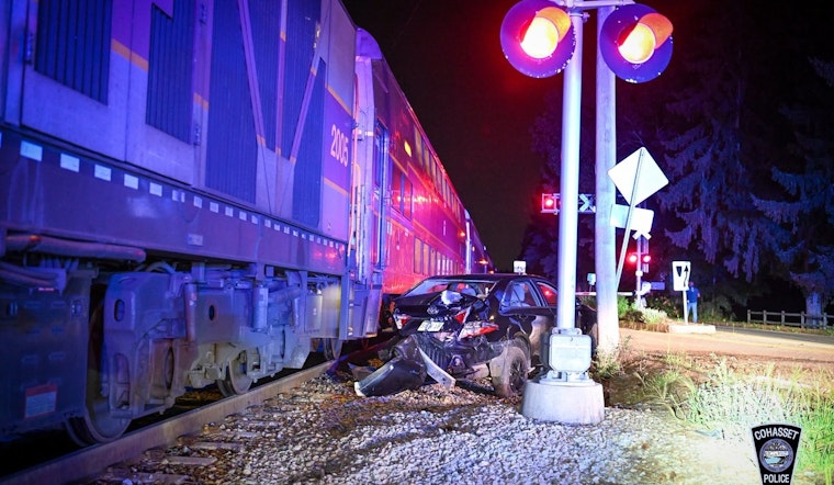 Cohasset Train Strikes Delivery Driver's Car After Wrong Turn Onto Tracks
