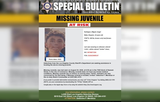 Commerce Boy, 14, Missing Since Tuesday Morning, Deputies Ask Public for Help