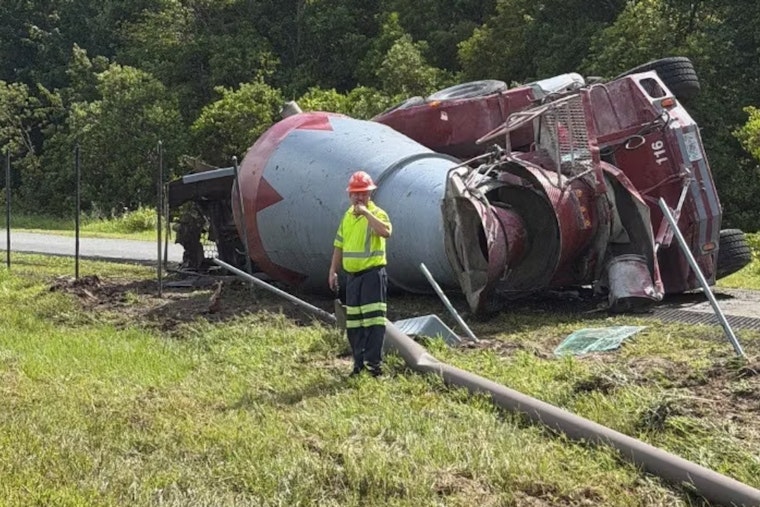 Concrete Truck Flips on Suncoast Parkway in Pasco, Tampa Driver Hospitalized