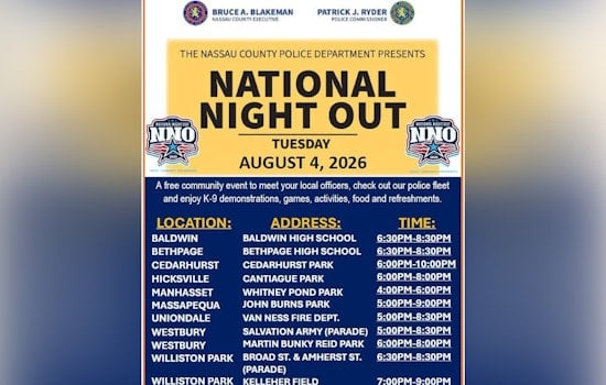Cops, K-9s and Free Fun: Nassau County’s National Night Out Hits 9 Towns Tonight