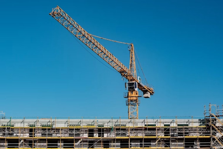 Crane Arrives at Tam Valley's 156 Shoreline Site as Permits Still Lag