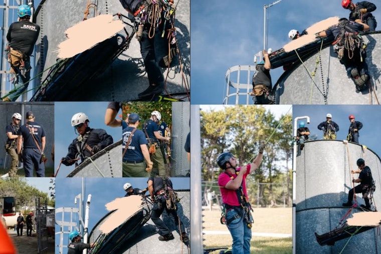 Crews Pull Patient From Water Tower 30 Feet Up Near Azle in Rope Rescue