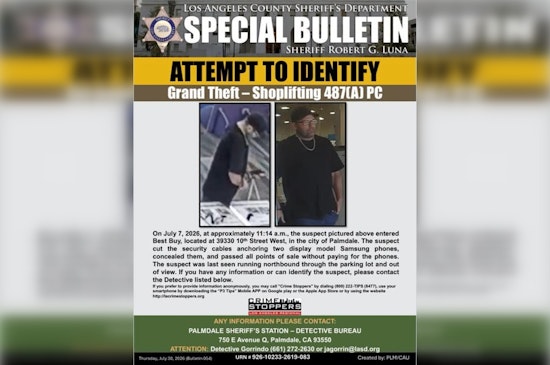 Cut-and-Run Thief Swipes Two Samsung Phones at Palmdale Best Buy, Cops Seek ID