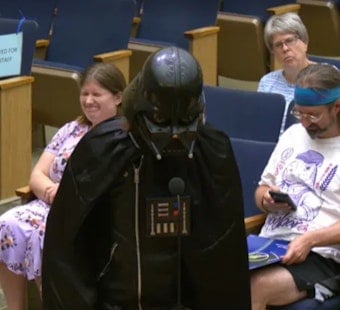 Darth Vader Crashes San Diego Council Meeting to Roast Flock Cameras