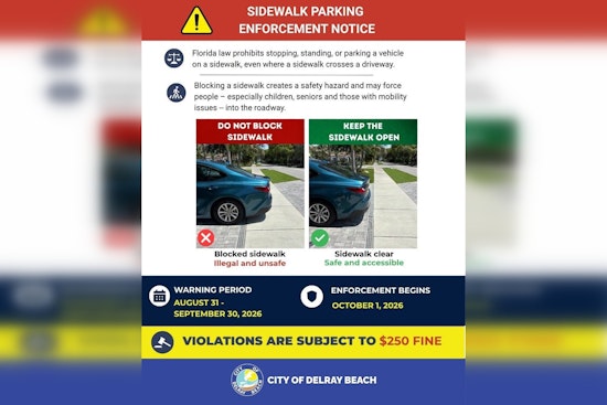 Delray Beach Sidewalk Parking Draws $250 Fines Starting October 1