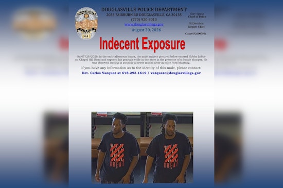 Douglasville Police Hunt Man Who Exposed Himself at Hobby Lobby, Fled in Mustang