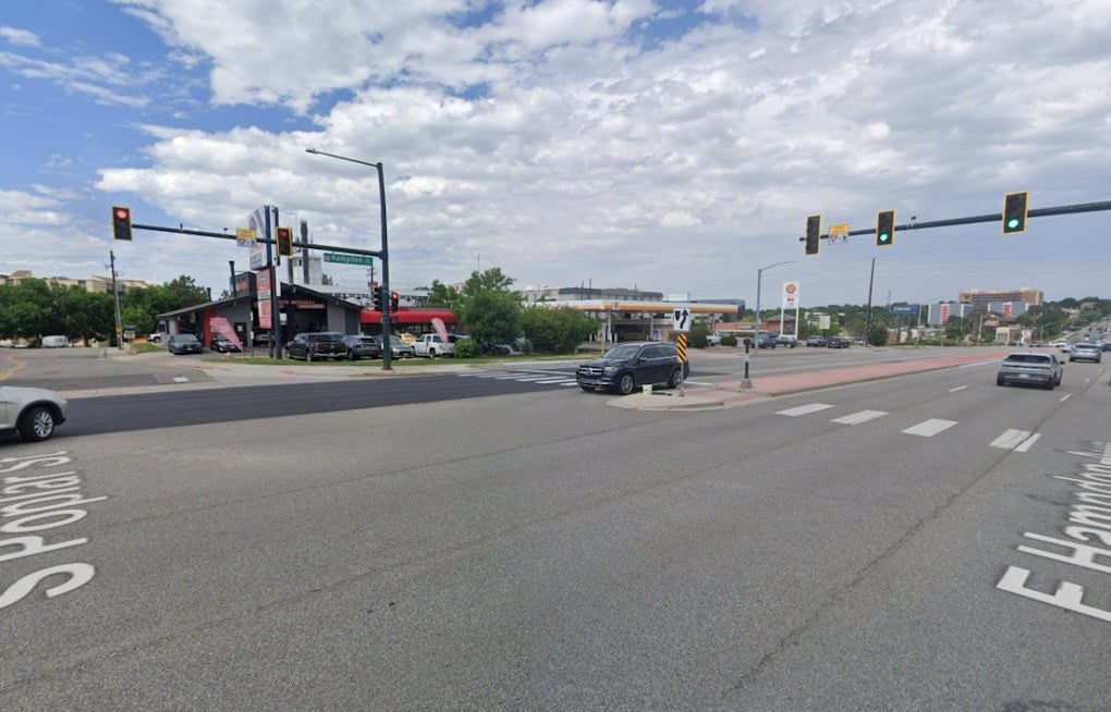 Driver Killed in Fixed-Object Crash on Denver's Hampden Avenue at Poplar Street