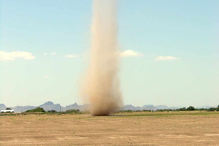 Dust Devil Twirls Through San Antonio as Heat Wave Bakes South Texas
