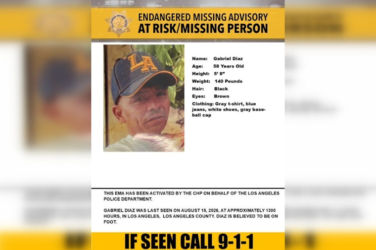 Echo Park Search Underway for At-Risk Man Gabriel Diaz, 58, Last Seen on Foot