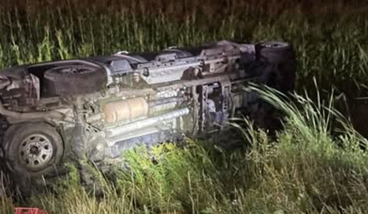 Eden Valley Man Falls Asleep, Rolls Truck Near Kimball — Unbelted Passenger Hurt
