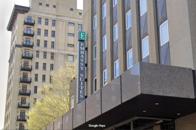 Embassy Suites Balcony to Wrap Around to Union Avenue, Open to Anyone