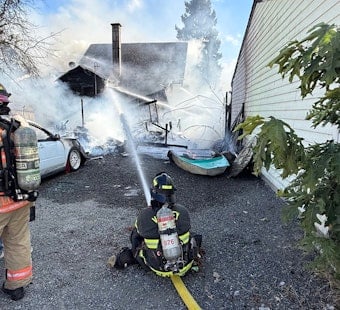 Four Agencies Swarm Downtown Auburn Block for 3-Alarm House Fire