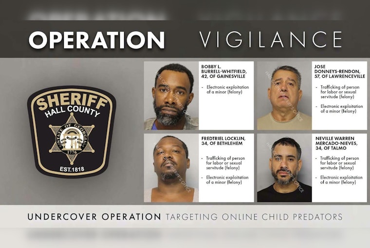 Four North Georgia Men Arrested in South Hall County Child Predator Sting