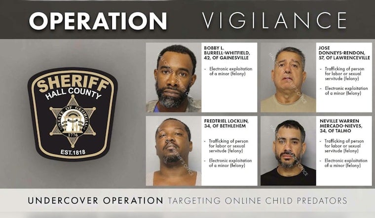 Four North Georgia Men Arrested in South Hall County Child Predator Sting