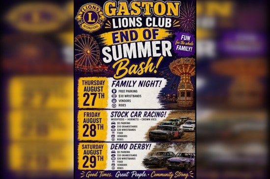 Gaston Lions Club Sets Three-Day End of Summer Bash With Demo Derby