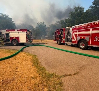 Grass Fire Near NW 10th and Council Shuts I-40, Torches Structure in OKC