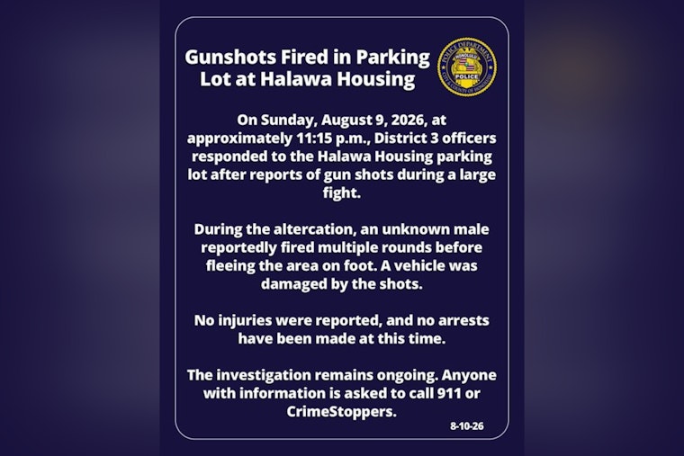 Gunman Sprays Bullets During Halawa Housing Brawl, Vehicle Hit, No Arrests