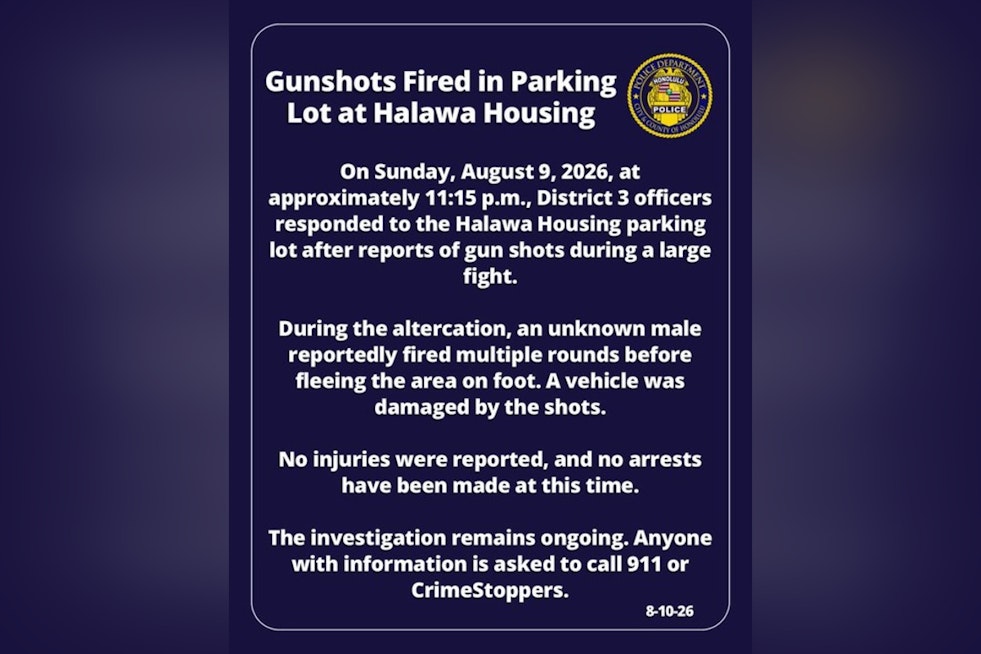 Gunman Sprays Bullets During Halawa Housing Brawl, Vehicle Hit, No Arrests
