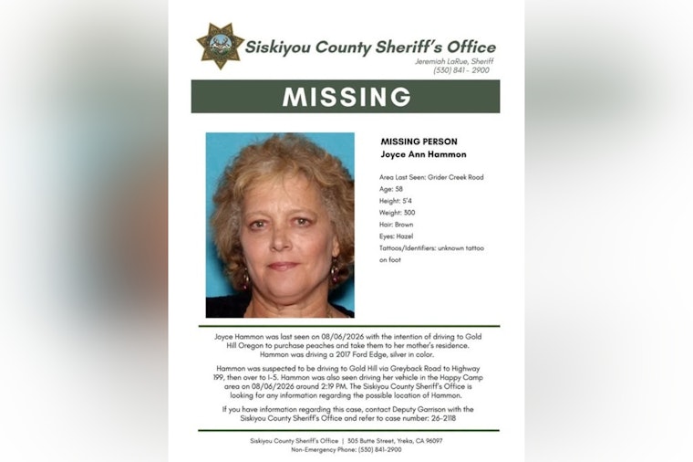 Happy Camp Woman Vanishes on Peach Run, Search Turns to Mountain Pass
