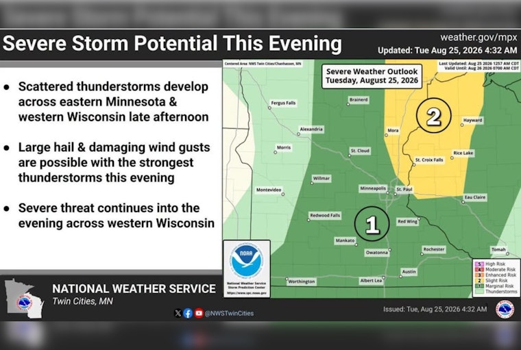Heat Cranks Before Evening Hail Threat Slams Minneapolis–St. Paul