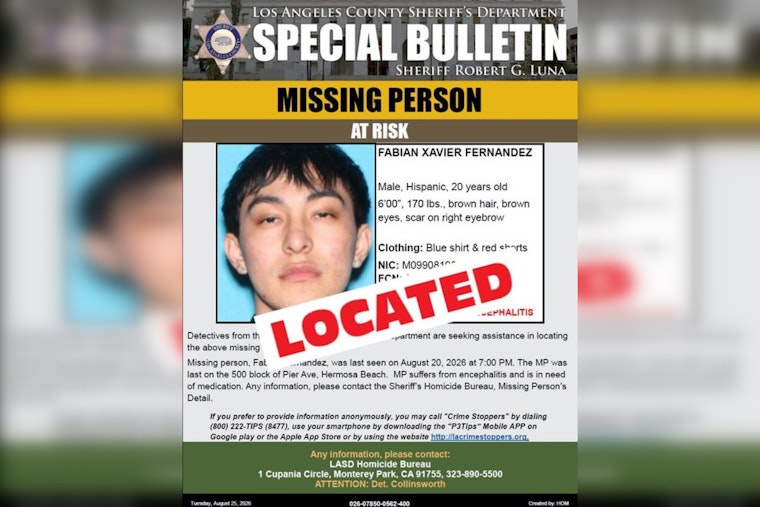 Hermosa Beach Man, 20, Found Safe After Five Days Missing Without Medication