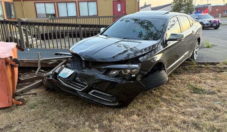 Hoquiam Chase Hits 100 MPH, Ends With Woman Dragged, School Ramp Smashed