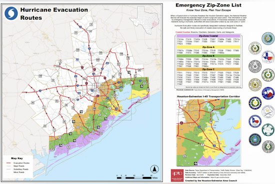 Houston-Area Evacuation Maps Sort Residents by Zip Code, Not Panic