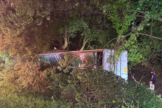 I-70 Shut Down Both Ways After Baltimore Trucker Crashes Into Tree, Gets Airlifted