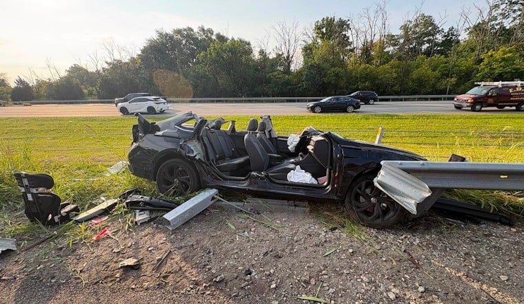 I-95 Crash Rips Roof Off Car in Upper Chichester, Seat Belts Save Driver and Child