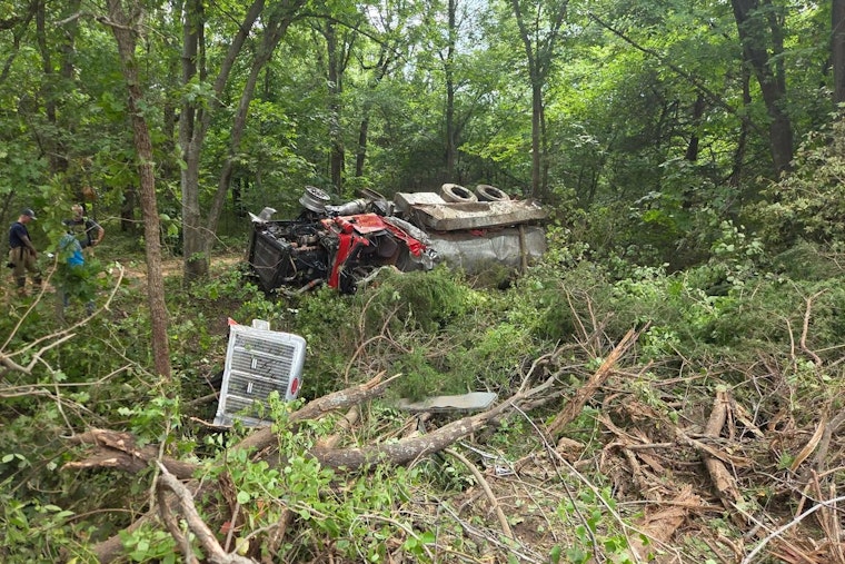 Ingalls Fire Truck Rolls Near Highway 51, Two Crew Members Pulled From Wreck