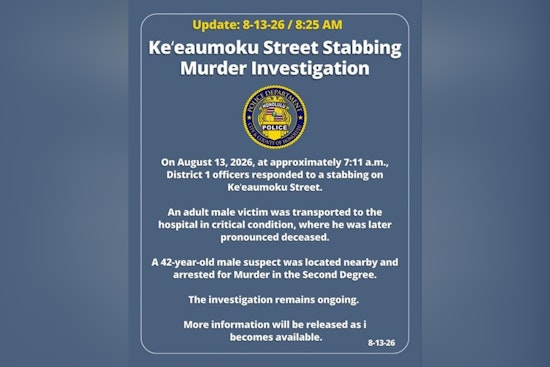 Keʻeaumoku Street Stabbing Turns Deadly, Suspect Arrested for Murder