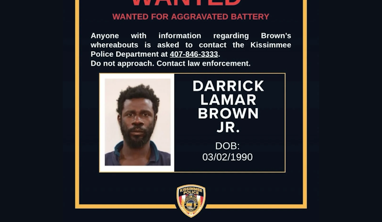 Kissimmee Police Hunt Darrick Lamar Brown Jr. in Aggravated Battery Case