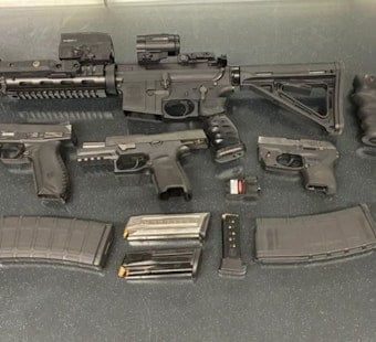 Lakewood Truck Blocked In Traffic, Felon Found With Four Guns Inside