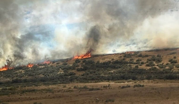 Little Mountain Fire Doubles to 560 Acres Near Tremonton, Threatens Haystacks