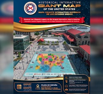 ‘Map-ificent!’ Giant Walkable Hispanic History Map Takes Over New Orleans’ Spanish Plaza