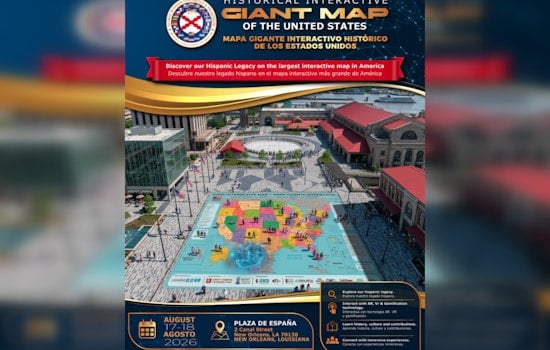 ‘Map-ificent!’ Giant Walkable Hispanic History Map Takes Over New Orleans’ Spanish Plaza