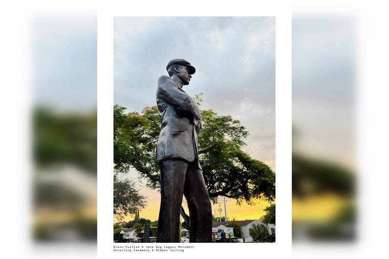 Miami Springs Unveils $300K Curtiss Monument by Hialeah-Born Sculptor