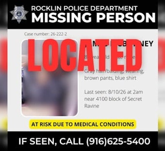 Missing Rocklin Man, 81, Found Safe Near Secret Ravine After Overnight Search