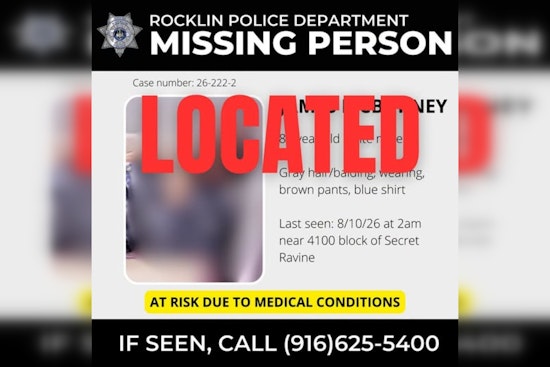 Missing Rocklin Man, 81, Found Safe Near Secret Ravine After Overnight Search