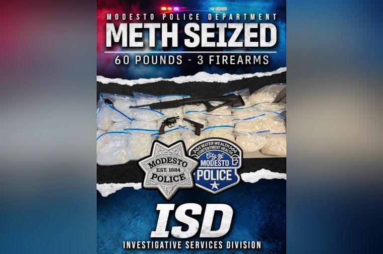 Modesto Highway 99 K-9 Bust Uncovers 60 Pounds of Meth, Guns