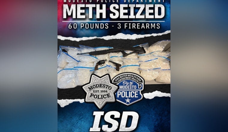 Modesto Highway 99 K-9 Bust Uncovers 60 Pounds of Meth, Guns