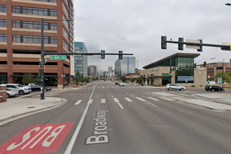 Motorcyclist Crash Shuts Down 6th and Broadway, Injures One in Denver