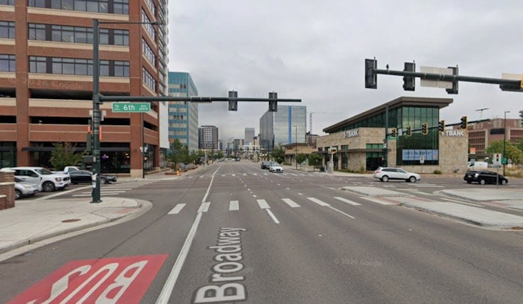 Motorcyclist Crash Shuts Down 6th and Broadway, Injures One in Denver