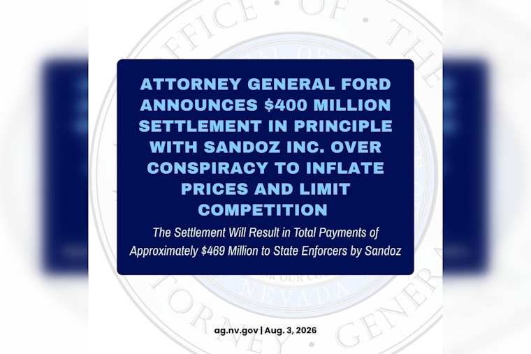 Nevada AG Joins $400M Sandoz Price-Fix Deal Over Generic Drugs