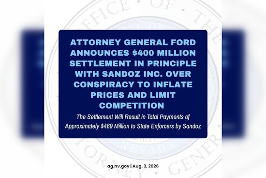 Nevada AG Joins $400M Sandoz Price-Fix Deal Over Generic Drugs