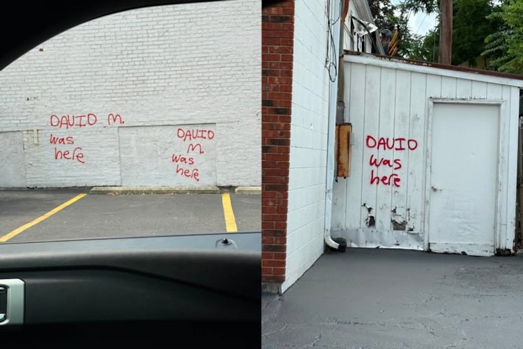 Norwood Police Hunt Tagger Who Scrawled 'David Was Here' Across Montgomery Road