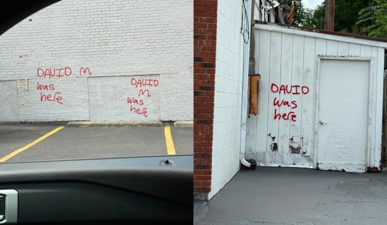 Norwood Police Hunt Tagger Who Scrawled 'David Was Here' Across Montgomery Road