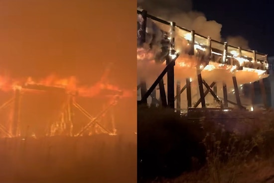 Old Wooden Trestles Catch Fire in West Oakland, Residents Told to Seal Windows