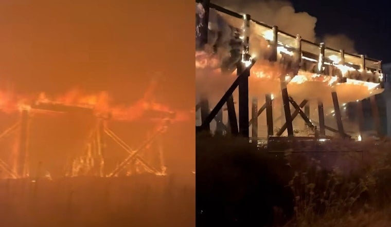Old Wooden Trestles Catch Fire in West Oakland, Residents Told to Seal Windows