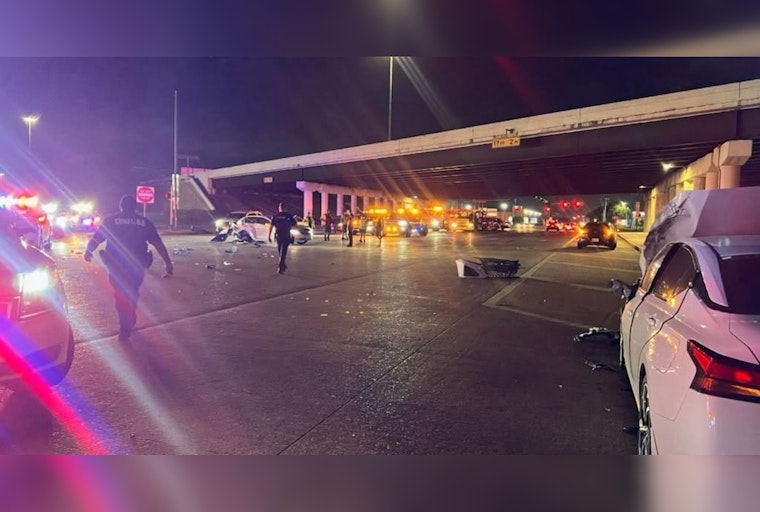Overnight Chase On North Sam Houston Parkway Ends In Crash, Felony Charges